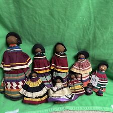 Vintage Lot of 1940's - 1950's Seminole Indian Palmetto & Patch Work Cloth Dolls picture