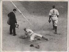 1936 Press Photo HoFer George Davis Sliding into Home During World Series Game picture