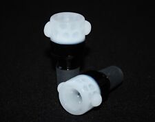 18mm WHITE BEADS GLASS Slide Bowl THICK Tobacco Slide Glass Slide 18 mm male picture