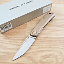 Real Steel Luna Eco Folding Knife 2.76″ K110 Steel Blade Bronze Stainless Handle picture
