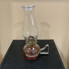 Vintage  Clear Glass Kerosene Lamp 12.5h x 6w See Pics picture