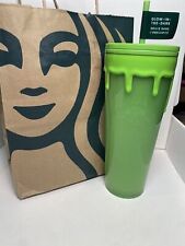 2023 Christmas STARBUCKS Logo Slime Green Glow in the Dark Tumbler Cup 24oz picture