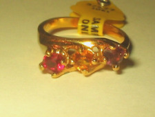 New 1980's  Steampunk Birthstone Sample Ring Artisan Sz 7 picture