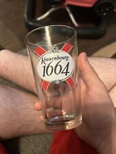 Kronenbourg 1664 Pint Size 16 oz Beer Glass Barware Graphics Beer Label French picture