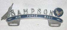 Rare Vintage 1950's Aluminum License Plate Topper- SAMPSON AIR FORCE BASE picture