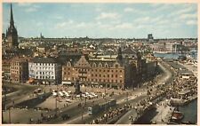 Vintage Postcard 1920's General View of Stockholm Slussen Och Skeppsbron Sweden picture