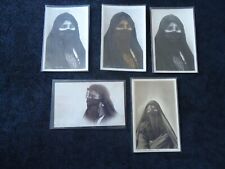 5 Vintage Egypte/Egypt postacrds. Native women facemask, Rare picture