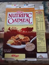 Cereal Box 1988 KELLOGG'S NUTRIFIC OATMEAL Flakes EMPTY~ Save 50 cent coupon picture