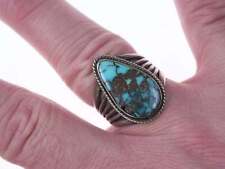 sz9.5 Vintage Native American sterling high grade turquoise ring picture