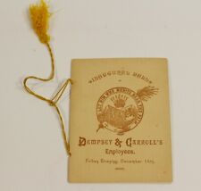 Original 1800s December 14th 1888 Inaugural Ball Dempsey & Carroll's Employees picture