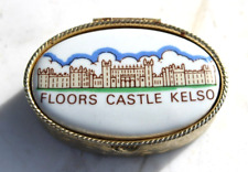 Vintage Floors Castle Kelso Scotland Pill Box Porcelain Gold Tone picture