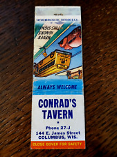 Vintage Matchbook: Conrad's Tavern, Columbus, WI picture