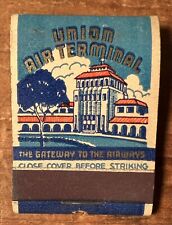 1940s Union Air Terminal Matchbook. Burbank CA. Unstruck / Full. picture