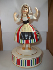Vintage Schmid Dutch Girl Music Box, Spins, Plays Tip Toe Through The Tulips picture