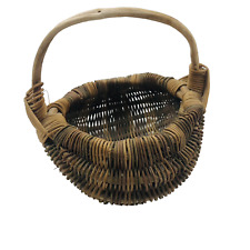 Handmade Woven Rustic  Basket Diameter 4.5 In picture