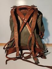 Vintage WWll Swedish Army M39 Military Backpack with Metal Frame. picture