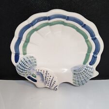 Nautical Ocean Trinket/Keys Seashell Dish Blue Green Hand-Painted By PFALZGRAFF picture
