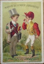 Belle Jardiniere 1890 French Victorian Trade Card, Horse Jockey, Color Litho picture