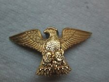 VINTAGE V.H.B. US Army ? Officer Eagle Cap Military  Hat Badge Metal picture