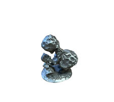 HALLMARK Fine Pewter Little Gallery Girl Miniature Figurine 1980 Girl With Cats picture