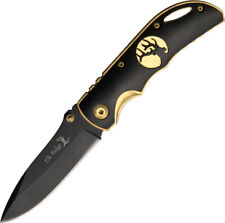 Elk Ridge Gold Titanium Black Stainless Linerlock Folding Pocket Knife 134 picture