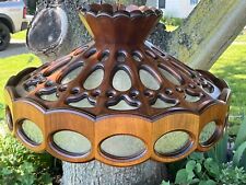 Vintage Handcrafted Walnut Theobald Hanging Lamp Light Fixture Ltd. Edition  COA picture