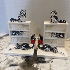 Pair Vintage Sigma By Tastesetter by  B. Klivan Cat Ceramic Bookends picture