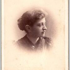 c1880s Corning, NY Cute Bulging Eyes Woman Side Profile Cabinet Card Photo B4 picture
