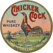 Vintage Chicken Cock Pure Whiskey Reproduction Metal Sign  picture