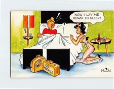 Postcard Married Couple in Bed Humor Comic Card picture