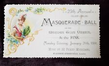 Beautiful Victorian Masquerade Ball Invitation, Jan 1891. picture