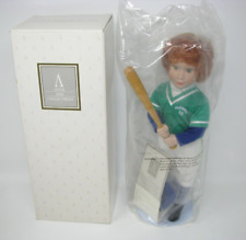 Vintage Girl Baseball Player Doll Tender Memories Batter Up, Avon red hair green picture