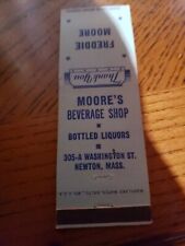 Vintage Matchcover Moores Beverage Shop Newton Mass  picture