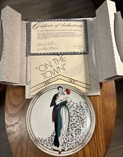 NEW “ON THE TOWN” PORCELAIN PLATE FOURTH ISSUE 1991 ART DECO SERIES/RARE picture