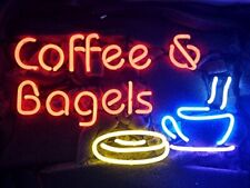 Coffee & Bagels Neon Light Sign Lamp Glass Decor Space Wall Hanging 20