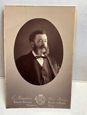 BUSHY WHISKERS Man at JERSEY , C.I. RARE CHROMOTYPE c 1880s  CABINET PHOTO picture