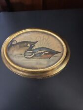 Oval Vintage Borghese Gold Jewely / Trinket Box With Ducks picture