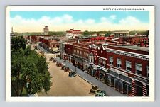 Columbus NE-Nebraska, Aerial Of Town Area, Antique, Vintage Souvenir Postcard picture
