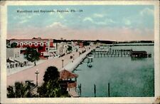 Postcard White Border Waterfront and Esplanade Dayton Florida FL Posted 1923 picture