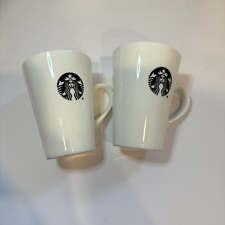 SET of 2- 2015 Starbucks 16oz  Black White Mermaid Logo Coffee Ceramic Mug picture