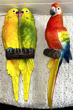 Vintage ARTMARK Parrot Bird Figurine 2 Planters Ceramic Wall Pockets {T} picture