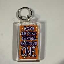 Boys Are Great. Every Girl Should Own One. ~ Vintage Key Fob Keychain picture