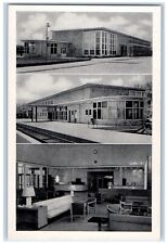 c1940's Burlington's Rail and Bus Station Burlington Iowa IA Multiview Postcard picture