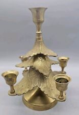 Vintage Brass Christmas Tree Candle Holder picture