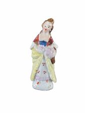 Vintage Antique Porcelain Figurine Woman Holding Peaches Made In Occupied JAPAN picture
