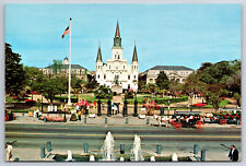 A577 Vintage Postcard Jackson Square New Orleans Louisiana French Quarter picture