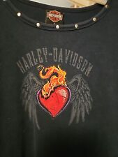 VTG Harley Davidson Shirt Holoubek Long Slv Flames Smoky Mtn, Maryvile USA Sz Lg picture