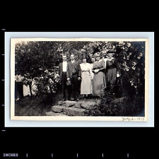 Vintage Photo MEN WOMEN STANDING OUTSIDE 1919 picture