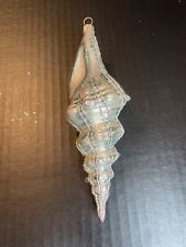 Beautiful Large Size Silver And Turquoise Conch Shell Christmas Ornament 7 1/2” picture