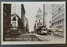 RPPC Postcard~ Market Street Showing Four Car Tracks~ San Francisco, California picture